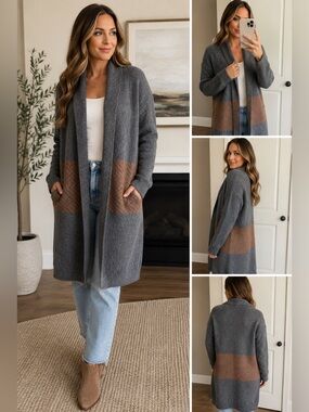 bobeau Heather Gray Knit Pullover